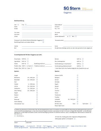 BeitrittserklÃ¤rung_Stand April 2012 - SG Stern Gaggenau