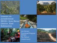 Lessons on jurisdictional REDD+ from Berau District, East Kalimantan