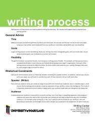 Writing Process - University of Maryland, Baltimore