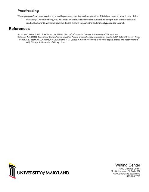 Writing Process - University of Maryland, Baltimore