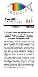 Rundbrief Herbst 2009 - Cursillo