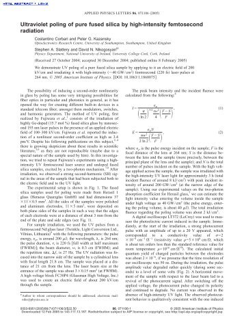 Ultraviolet poling of pure fused silica by high-intensity femtosecond ...