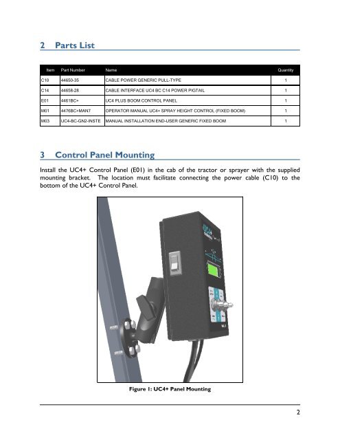 Spray Height Control System Generic (Fixed Boom) End ... - Norac