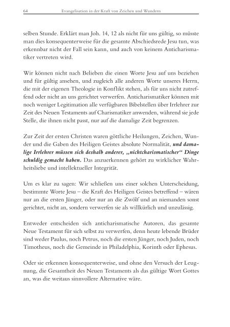 Evangelisation in der Kraft von Zeichen und Wundern