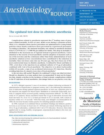 The epidural test dose in obstetric anesthesia - Anesthesiology ...