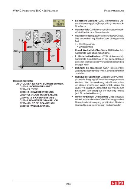 EMCO WinNC Heidenhain TNC 426 Klartext Softwarebeschreibung ...