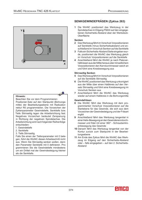 EMCO WinNC Heidenhain TNC 426 Klartext Softwarebeschreibung ...