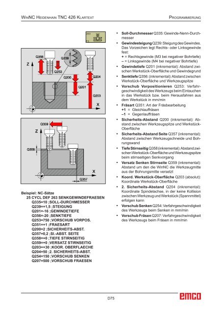 EMCO WinNC Heidenhain TNC 426 Klartext Softwarebeschreibung ...