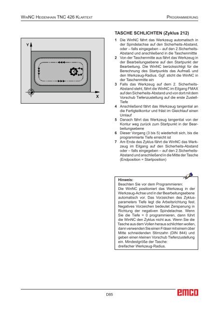 EMCO WinNC Heidenhain TNC 426 Klartext Softwarebeschreibung ...