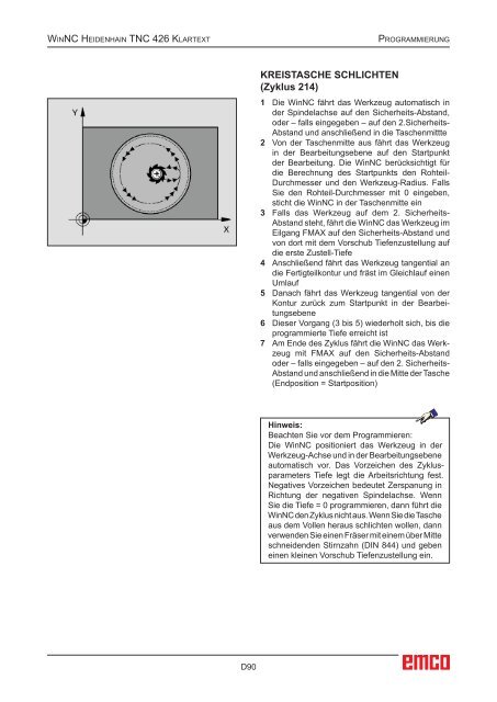 EMCO WinNC Heidenhain TNC 426 Klartext Softwarebeschreibung ...