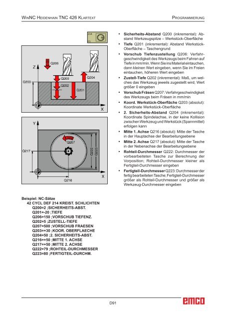 EMCO WinNC Heidenhain TNC 426 Klartext Softwarebeschreibung ...