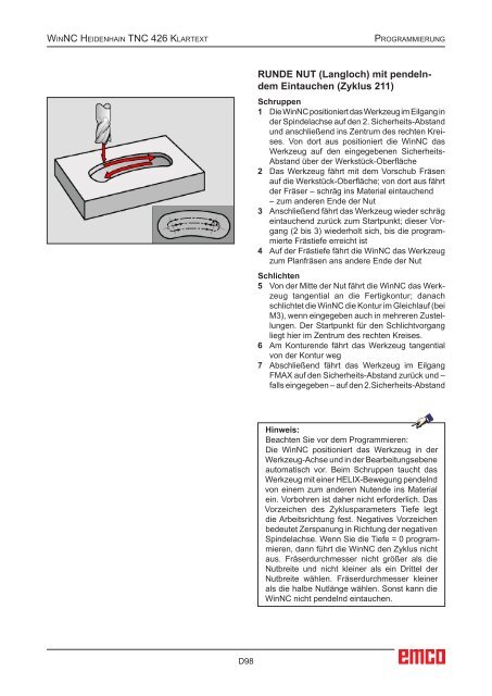EMCO WinNC Heidenhain TNC 426 Klartext Softwarebeschreibung ...