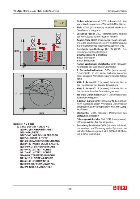 EMCO WinNC Heidenhain TNC 426 Klartext Softwarebeschreibung ...