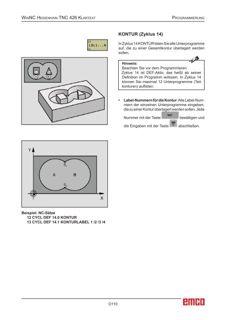 EMCO WinNC Heidenhain TNC 426 Klartext Softwarebeschreibung ...