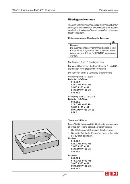 EMCO WinNC Heidenhain TNC 426 Klartext Softwarebeschreibung ...