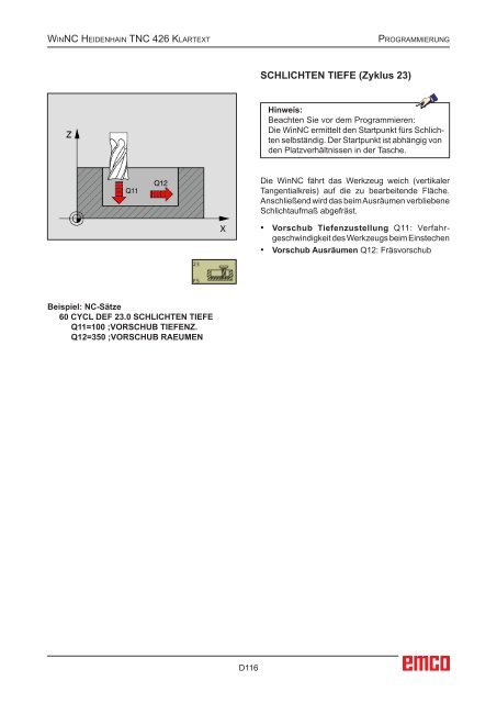 EMCO WinNC Heidenhain TNC 426 Klartext Softwarebeschreibung ...