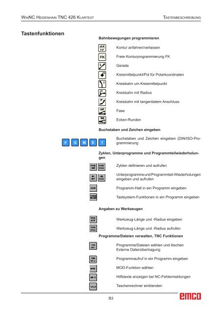 EMCO WinNC Heidenhain TNC 426 Klartext Softwarebeschreibung ...