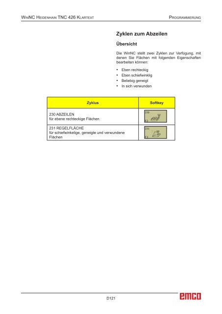 EMCO WinNC Heidenhain TNC 426 Klartext Softwarebeschreibung ...