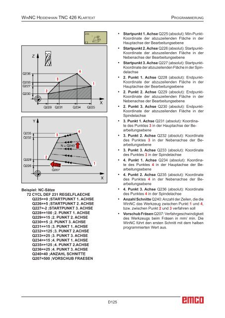 EMCO WinNC Heidenhain TNC 426 Klartext Softwarebeschreibung ...