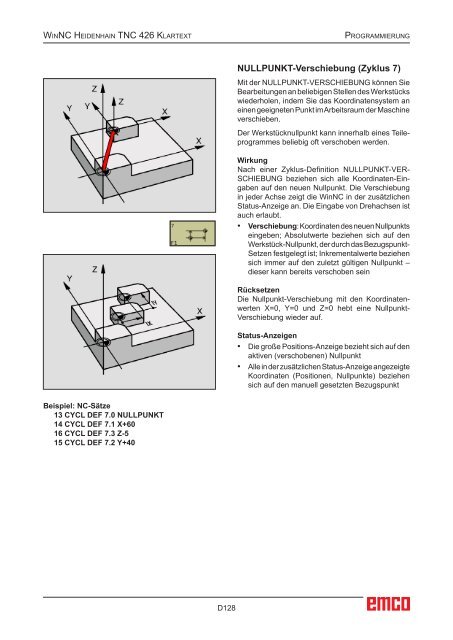 EMCO WinNC Heidenhain TNC 426 Klartext Softwarebeschreibung ...