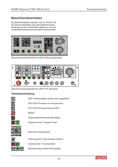 EMCO WinNC Heidenhain TNC 426 Klartext Softwarebeschreibung ...