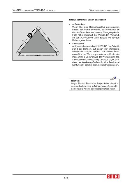 EMCO WinNC Heidenhain TNC 426 Klartext Softwarebeschreibung ...