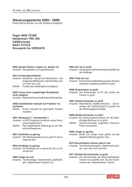 EMCO WinNC Heidenhain TNC 426 Klartext Softwarebeschreibung ...