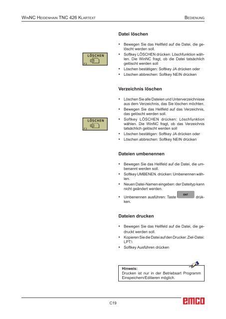 EMCO WinNC Heidenhain TNC 426 Klartext Softwarebeschreibung ...