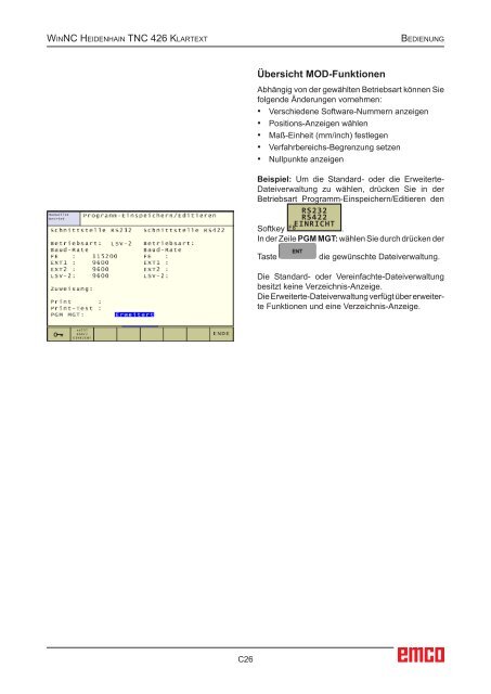 EMCO WinNC Heidenhain TNC 426 Klartext Softwarebeschreibung ...