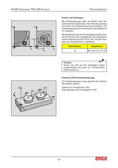 EMCO WinNC Heidenhain TNC 426 Klartext Softwarebeschreibung ...