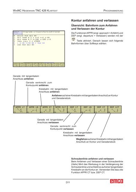 EMCO WinNC Heidenhain TNC 426 Klartext Softwarebeschreibung ...