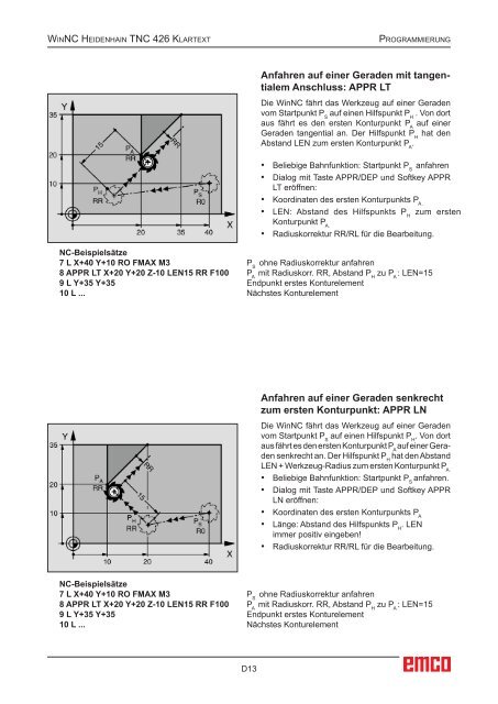 EMCO WinNC Heidenhain TNC 426 Klartext Softwarebeschreibung ...