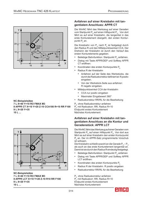 EMCO WinNC Heidenhain TNC 426 Klartext Softwarebeschreibung ...