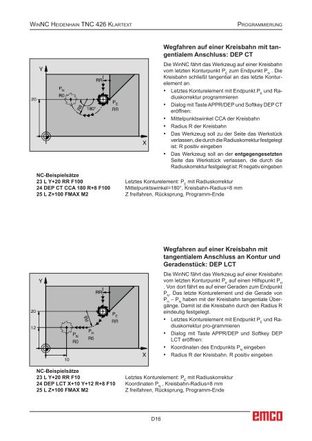 EMCO WinNC Heidenhain TNC 426 Klartext Softwarebeschreibung ...