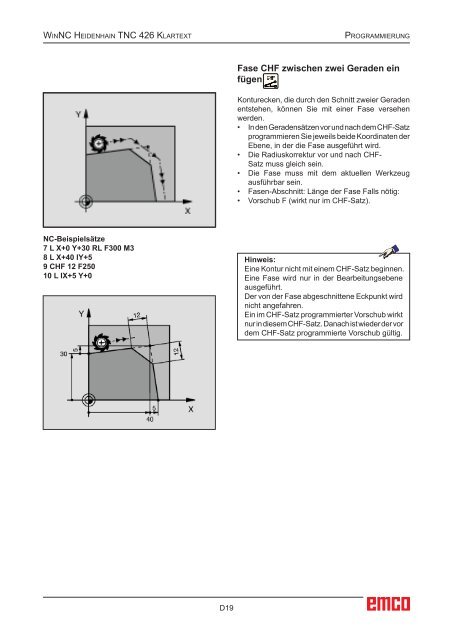 EMCO WinNC Heidenhain TNC 426 Klartext Softwarebeschreibung ...