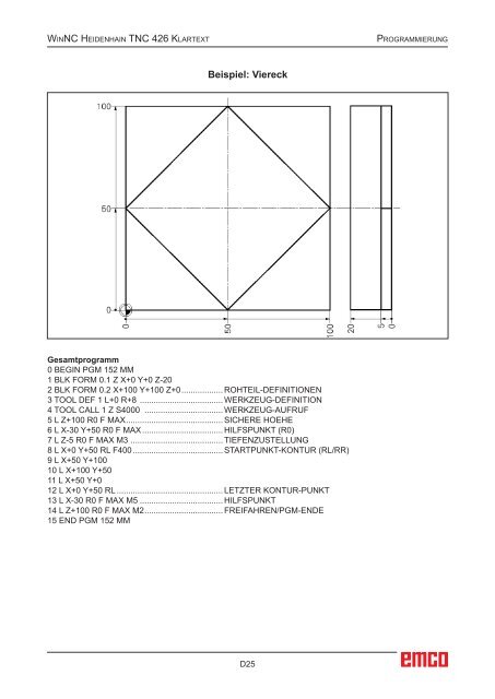 EMCO WinNC Heidenhain TNC 426 Klartext Softwarebeschreibung ...