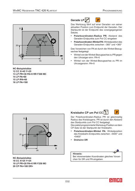 EMCO WinNC Heidenhain TNC 426 Klartext Softwarebeschreibung ...