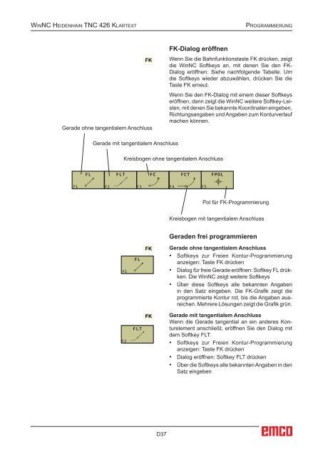 EMCO WinNC Heidenhain TNC 426 Klartext Softwarebeschreibung ...