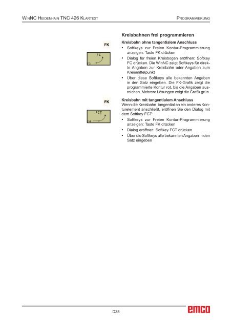 EMCO WinNC Heidenhain TNC 426 Klartext Softwarebeschreibung ...