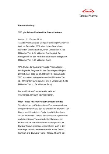 tppm_TPC_Quartal3_2009_02_11 .pdf - Takeda Pharma GmbH