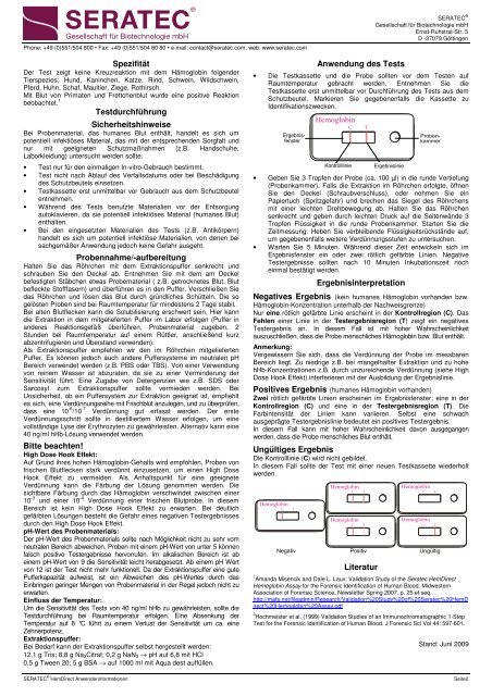 SERATEC® HemDirect Hämoglobintest