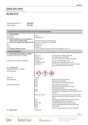 Safety data sheet - Lex