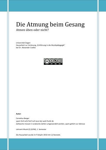 Die Atmung beim Gesang - Musiker-Board