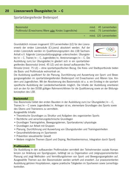 Bildungsarbeit - LandesSportBund Sachsen-Anhalt eV