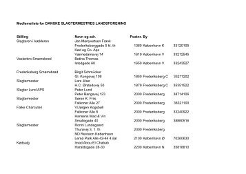 Medlemsliste for DANSKE SLAGTERMESTRES - Smagens dag