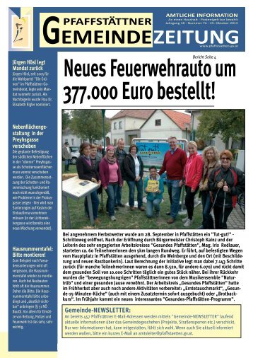 gelangen Sie zur Ausgabe Oktober 2013 (pdf, 2 MB) - Pfaffstätten