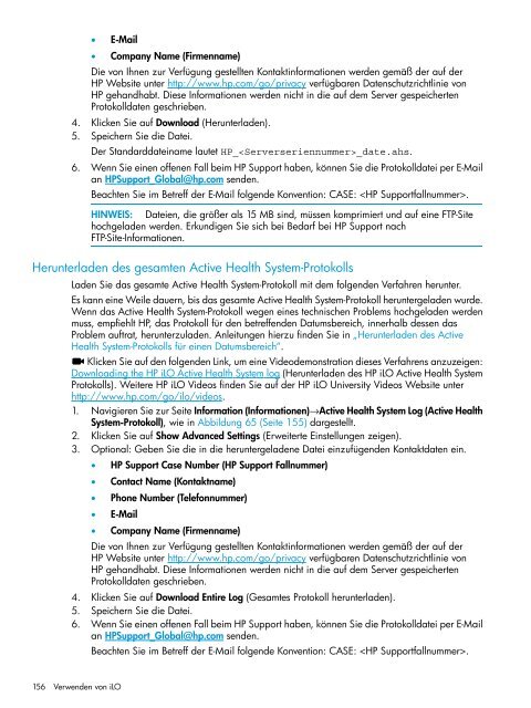 HP iLO 4 Benutzerhandbuch - Hewlett Packard