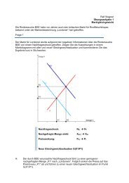 Ralf Wagner Übungsaufgabe 1 Marktgleichgewicht Die ...