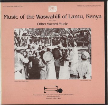 Music of the Waswahili of Lamu, Kenya