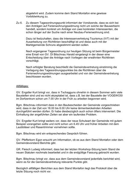 Gemeindevertretung 18.07.2013 - Tschagguns